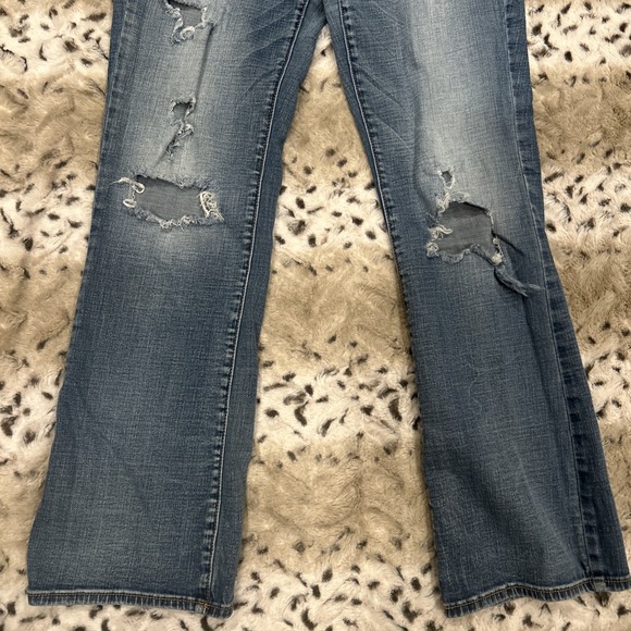 Rare American Eagle Women's Distressed Kick Boot Jeans Size 10 Bling Pockets - Picture 7 of 10